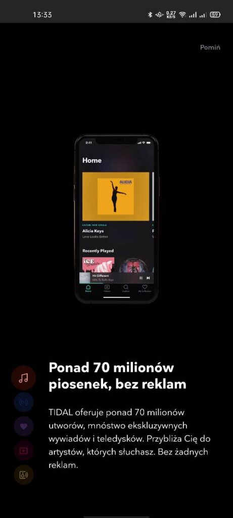 Opis usługi Tidal
