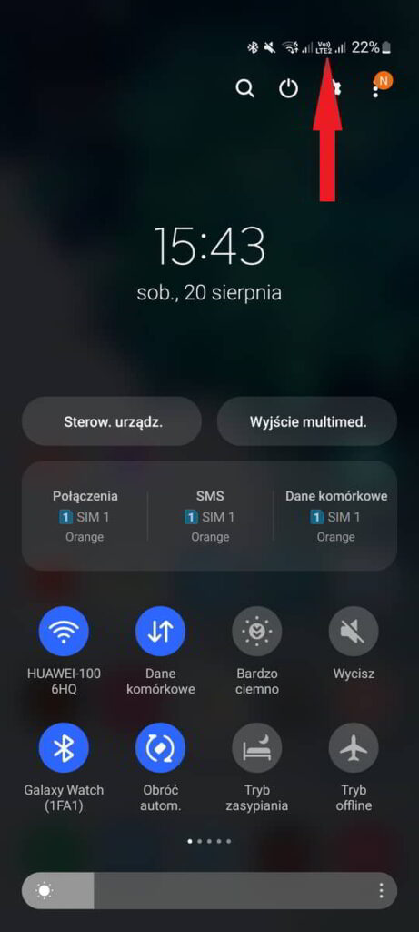 Ikonka voLTE w telefonie
