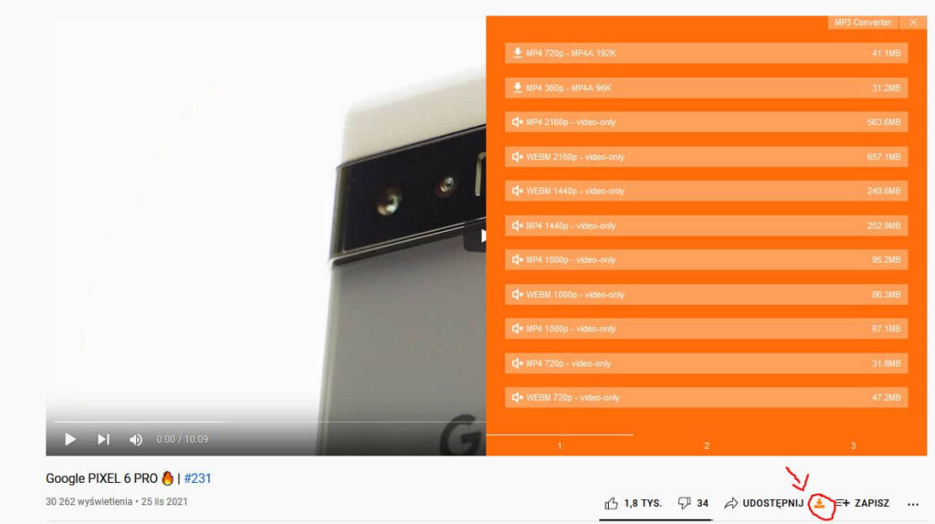 Pobieranie mp3 z YouTube