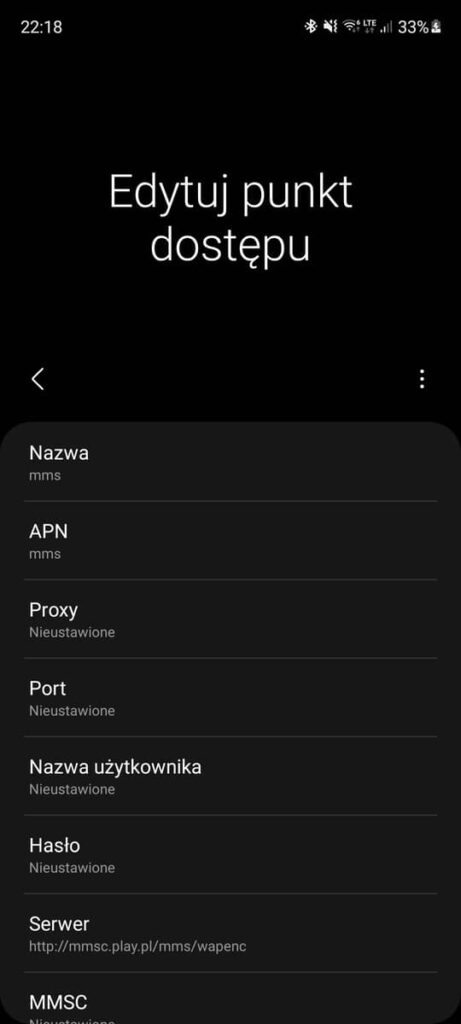 Konfiguracja MMS w Play