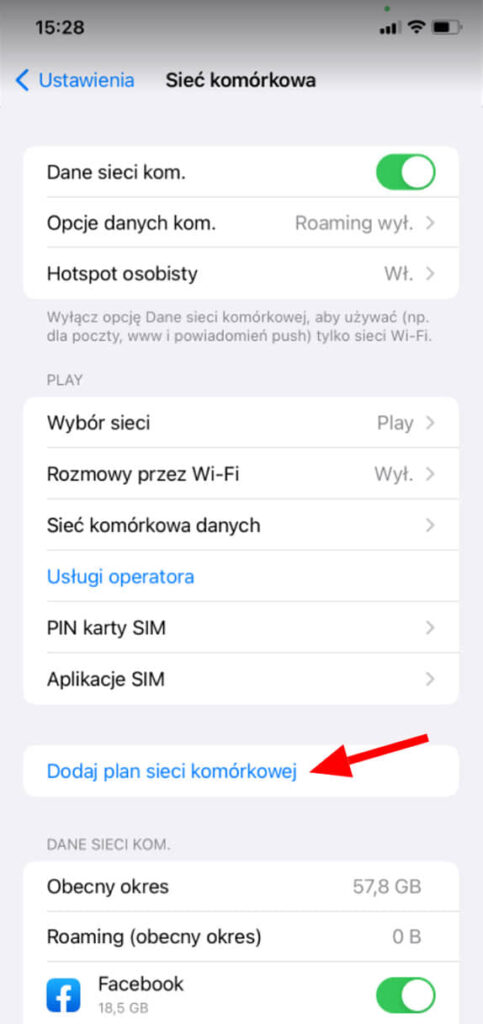 Wgranie eSIM do telefonu iPhone krok 3