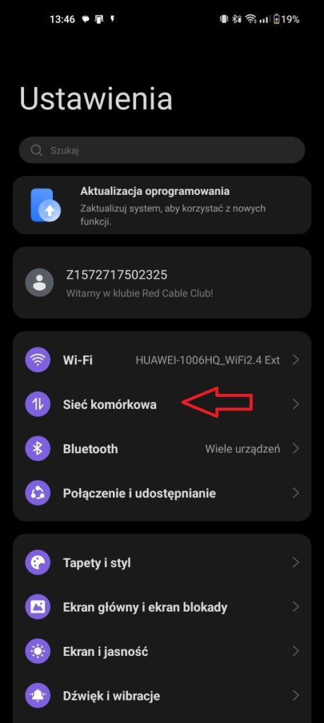 Krok pierwszy ustawienia Internetu w Orange