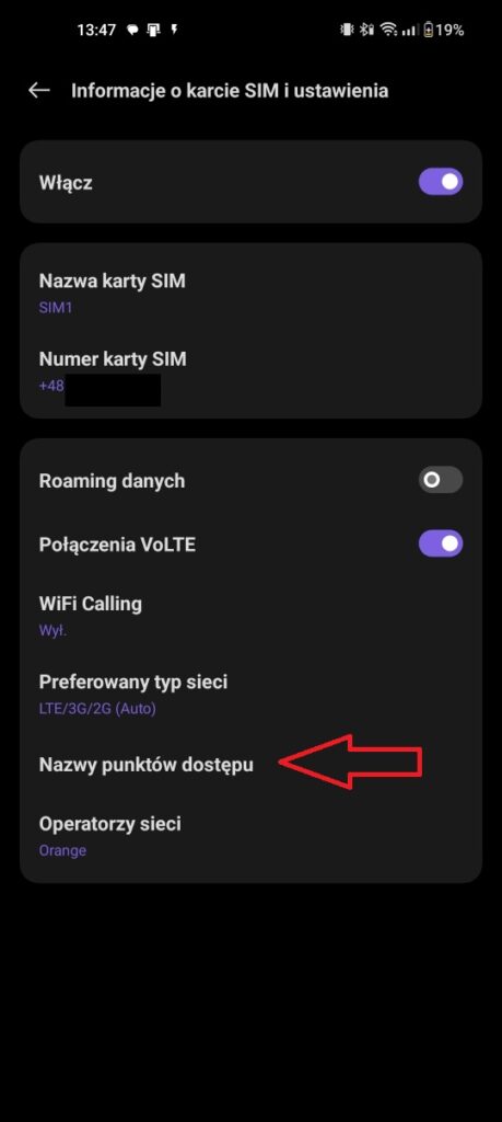 Krok trzeci ustawienia Internetu w Orange