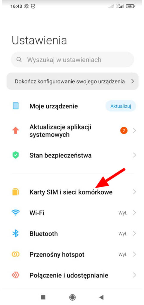 jak skonfigurować Internet w Play - krok 2