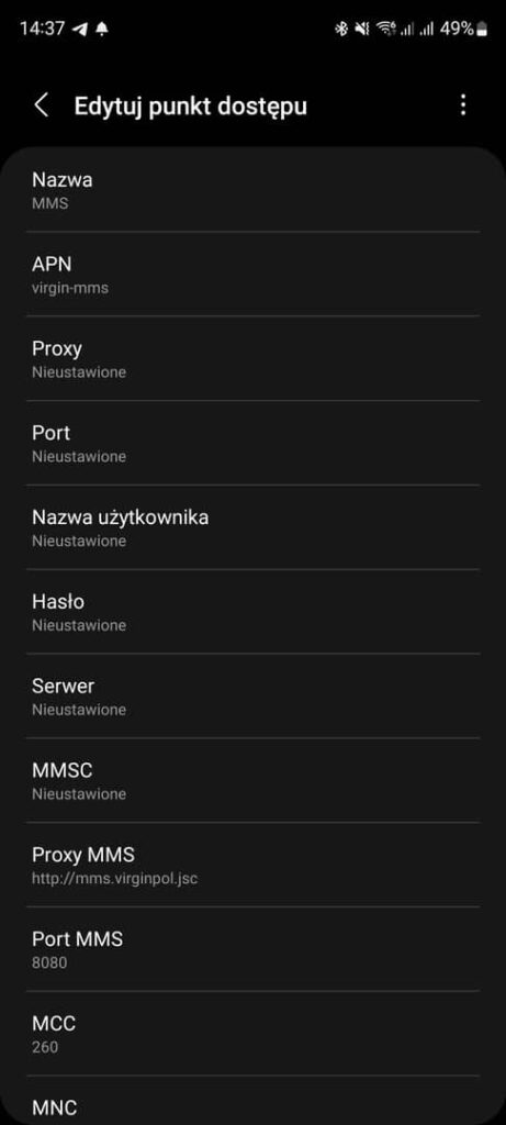 virgin mobile konfiguracja mms