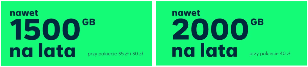 Banner promocyjny 1500 lub 2000 GB na lata