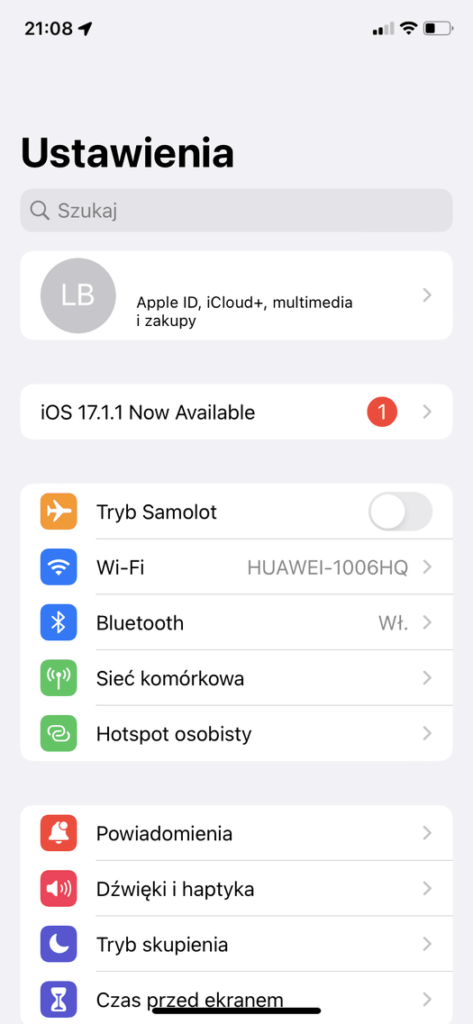 Jak ustawić Internet w Play w systemie iOS - krok 1