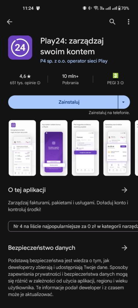 Aplikacja Play24 w sklepie Google Play