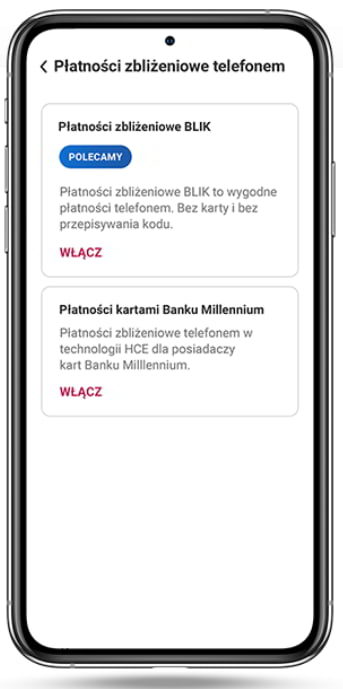 Ustawienie płatności zbliżeniowych BLIKiem w banku Millennium